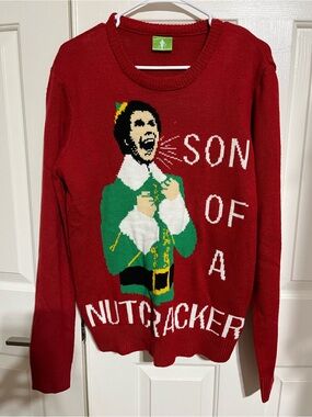 ELF Red Holiday Crewneck Sweater with Green Graphic
18-12 ABCD